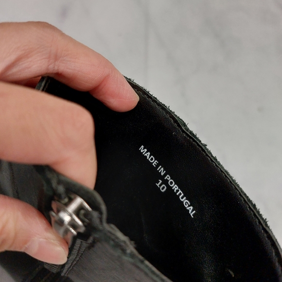 ASOS Black Faux Leather Zip Up Pointed Toe Booties Size 10 - Picture 4 of 7